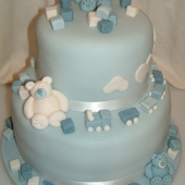 Picture of Blue Teddies Christening Cake