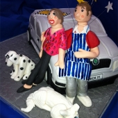Picture of 21st Lad with his Girl, Car and Dogs Cake