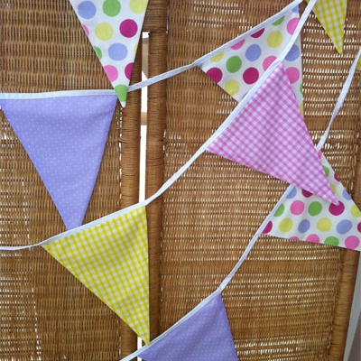 Picture of Fabric Bunting - Pink Lilac Yellow