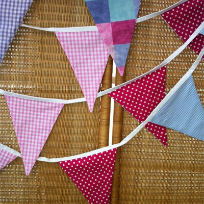 Picture of Fabric Bunting - Blue Lilac Pink