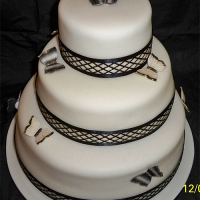 Picture of Black Butterfly Wedding Cake
