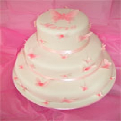 Picture of Pink Butterfly Tiered Cake