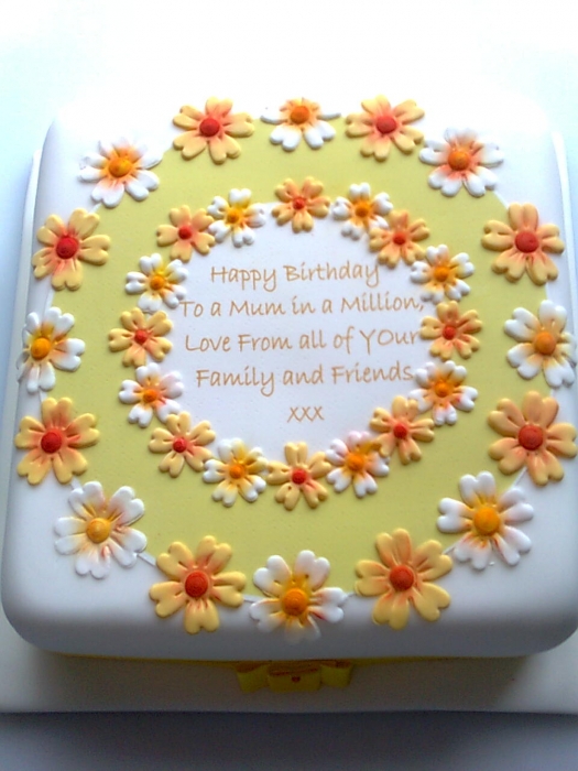 Mum Daisy Cake Square « Party Fun